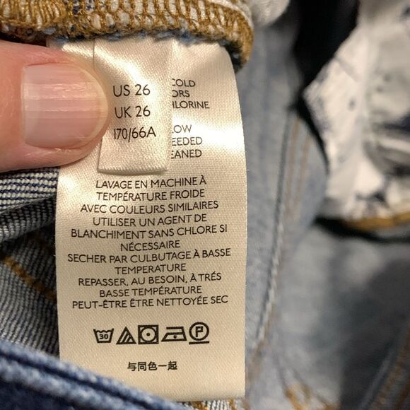 Pilcro Anthropologie High Rise Shibori Tie Dye Cuff Slim Boyfriend Jeans Size 26 - Picture 11 of 16